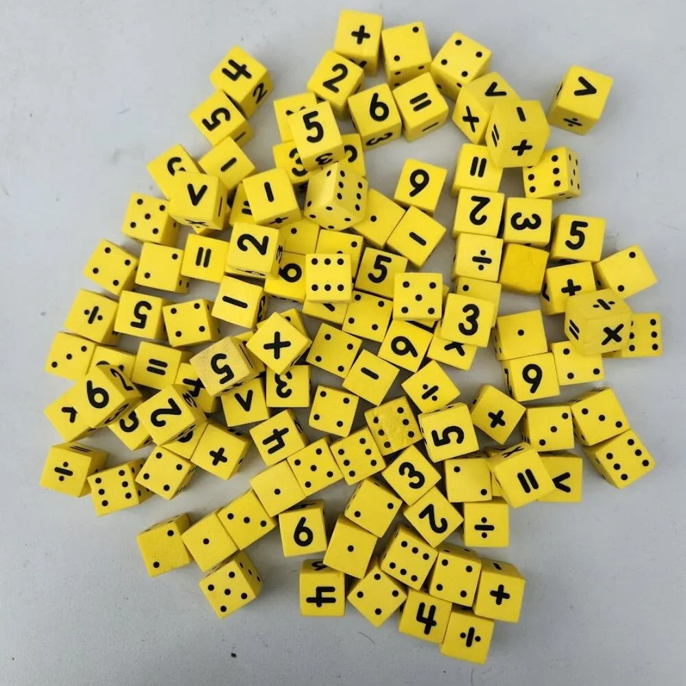 Koplow Games Foam Spot & Number Dice Yellow Math Mathematics Manipulatives Ideal